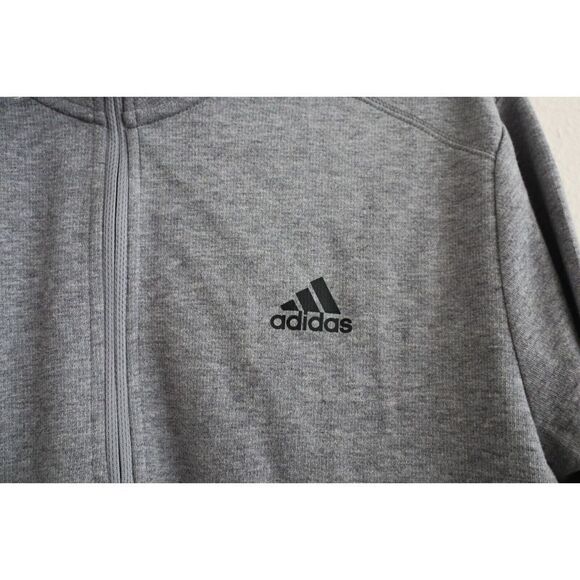 adidas ADK4427S21 Men's Sz M Heather Gray 1/4 Zip Long Sleeve Knit Pullover Top - Picture 6 of 13